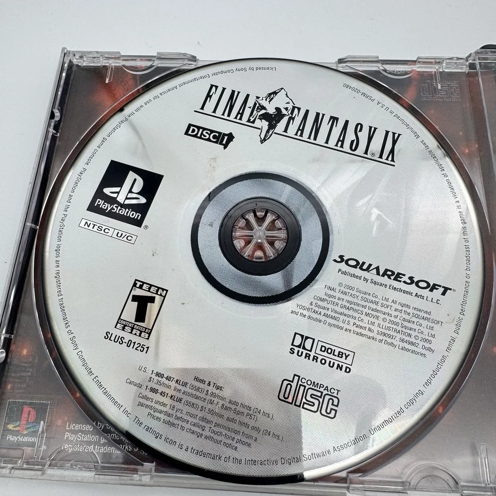 Final Fantasy IX (Sony Playstation 1) 4-Disc Set PS1 Black Label - No Manual